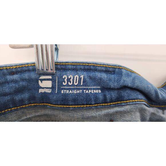 G Star Raw 3301 Straight Tapered Light Wash Size 36‎ X 36 - Picture 10 of 11